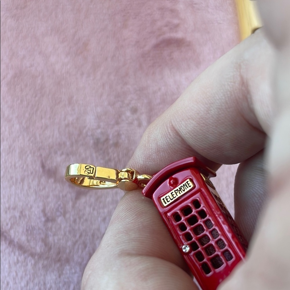 Juicy Couture Red Telephone Booth Charm Gold Tone - Picture 11 of 11